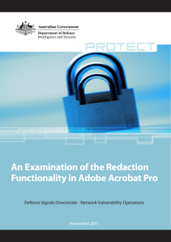 An Examination of the Redaction Functionality in Adobe Acrobat Pro