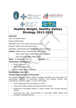 Healthy Weight Valleys Strategy