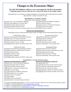 Changes to the Economics Major - John Jay College of Criminal