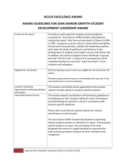 dcccd excellence award award guidelines for jean sharon griffith