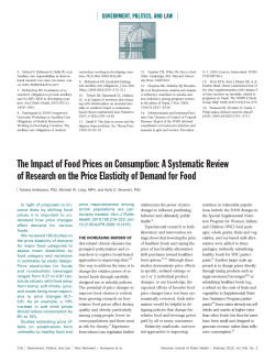 The Impact of Food Prices on Consumption: A