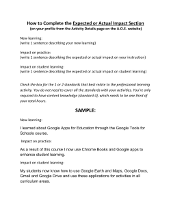Expected or Actual Impact Template