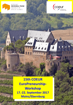 15th COEUR EuroPreneurship- Workshop