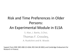 Risk and Time Preferences in Older Persons: An Experimental