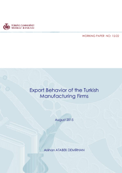 Export Behavior of the Turkish Manufacturing Firms