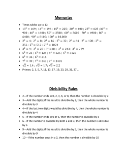 Memorize Divisibility Rules