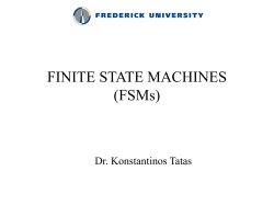 Lecture 8: Finite State Machines and Sequential Circuit Design