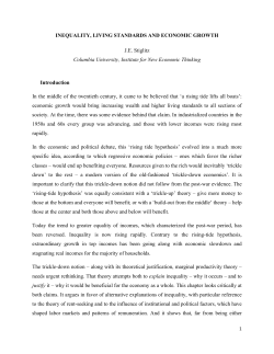 INEQUALITY, LIVING STANDARDS AND ECONOMIC GROWTH JE