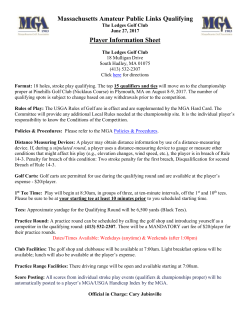 Massachusetts Amateur Public Links Qualifying Player Information