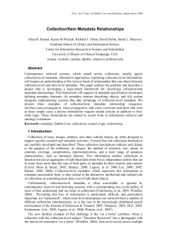 Collection/Item Metadata Relationships