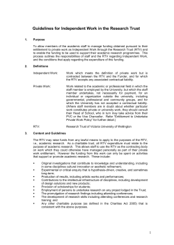 Guidelines for Independent Work in the Research Trust