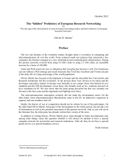 "hidden" prehistory of European Research Networking