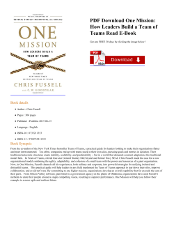 PDF One Mission: How Leaders Build a Team of Teams