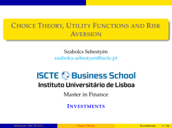 Choice Theory, Utility Functions and Risk Aversion - ISCTE-IUL