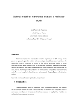 Optimal model for warehouse location: a real case