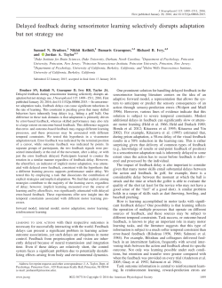 Delayed feedback during sensorimotor learning selectively disrupts