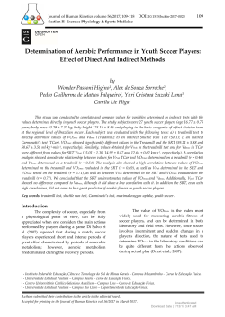 Determination of Aerobic Performance in Youth Soccer Players