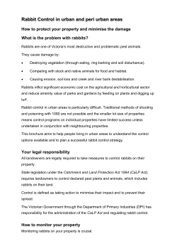 Rabbit control brochure - Nillumbik Shire Council