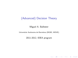 (Advanced) Decision Theory