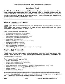 Business Economics Program - UT College of Liberal Arts