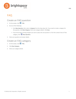 Create an FAQ question Create an FAQ category