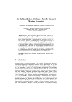 On the Identification of Inference Rules for Automatic Metadata