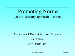 The Meta-Norms Game (cont`d) - CS