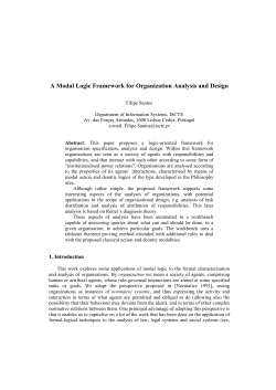 A Modal Logic Framework for Organization Analysis and Design