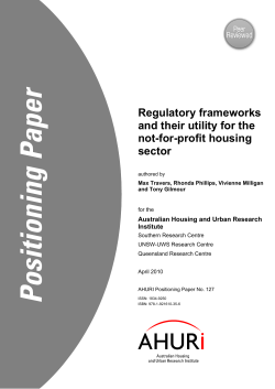 Regulatory frameworks and their utility for the not-for