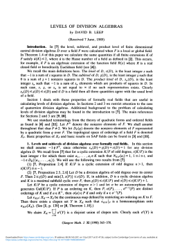 Levels of division algebras - Cambridge University Press