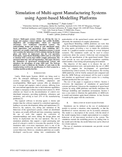 Simulation of Multi-agent Manufacturing Systems using Agent