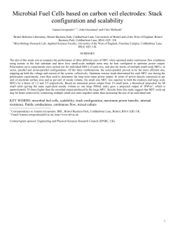 Microbial Fuel Cells based on carbon veil electrodes: Stack