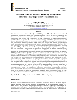 Reaction Function Model of Monetary Policy under Inflation
