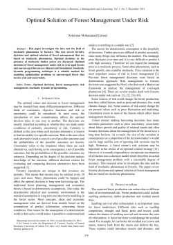 Optimal Solution of Forest Management Under Risk