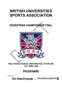 Championship Final Programme (DRAFT)