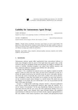 Liability for Autonomous Agent Design