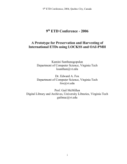 Independent Study Report - Digital Library and Archives