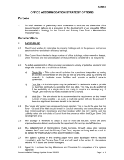 OFFICE ACCOMMODATION STRATEGY OPTIONS Purpose