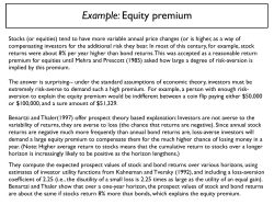 Example: Equity premium