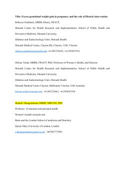 Excess gestational weight gain in pregnancy and the role of