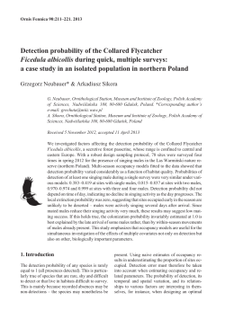 Detection probability of the Collared Flycatcher