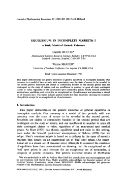 EQUILIBRIUM IN INCOMPLETE MARKETS
