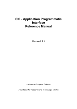 Appendix A &ndash; C-API function declaration - FORTH-ICS