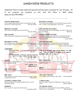 SANDYVIEW PRODUCTS SandyView Farms is locally owned and