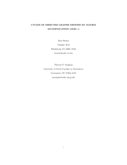 Cycles of Directed Graphs Defined by Matrix Multiplication