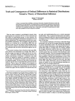 Truth and Consequences of Ordinal Differences in Statistical