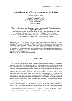 Tactical Principles of Soccer Game: Concepts and application in