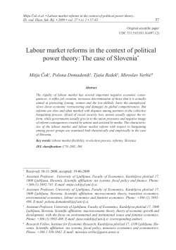 Labour market reforms in the context of political power theory: The