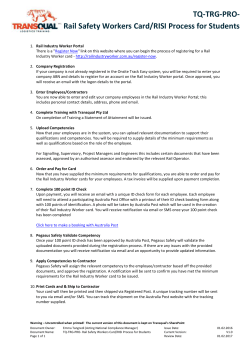 TQ-TRG-PRO- Rail Safety Workers Card/RISI Process