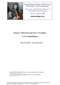 Jessen`s Theorem and L&eacute;vy`s Lemma - Electronic Journal for History